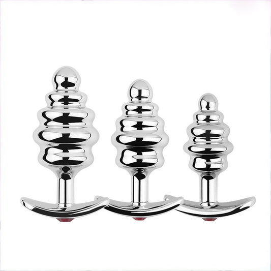 Booty Bliss Bulbous Textured Stainless Steel Butt Plug