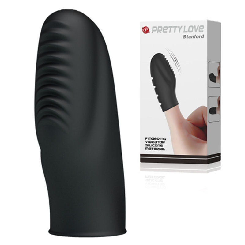 Couples Black Silicone Finger Vibrator