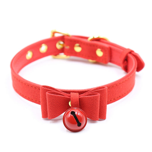 Naughty Kitty Faux Leather Bell Collar