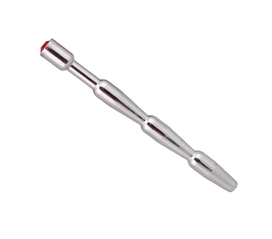Stainless Steel Red Jewelled Urethral Sound
