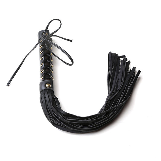 Confined Black Faux Leather Lace up Flogger
