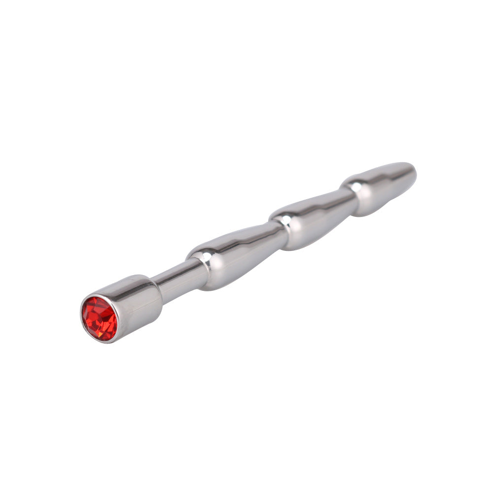 Stainless Steel Red Jewelled Urethral Sound