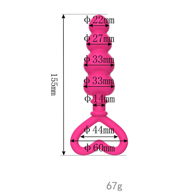 Silicone Heart Anal Beads