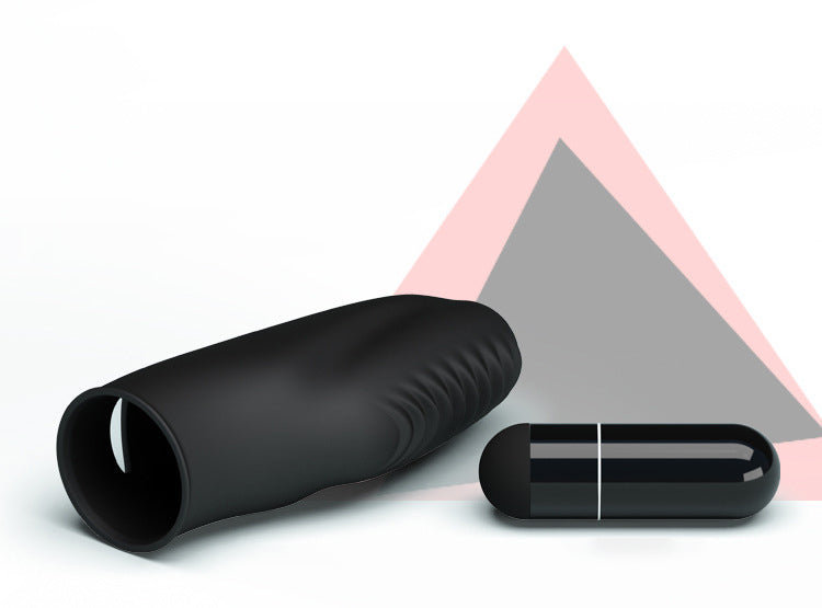 Couples Black Silicone Finger Vibrator