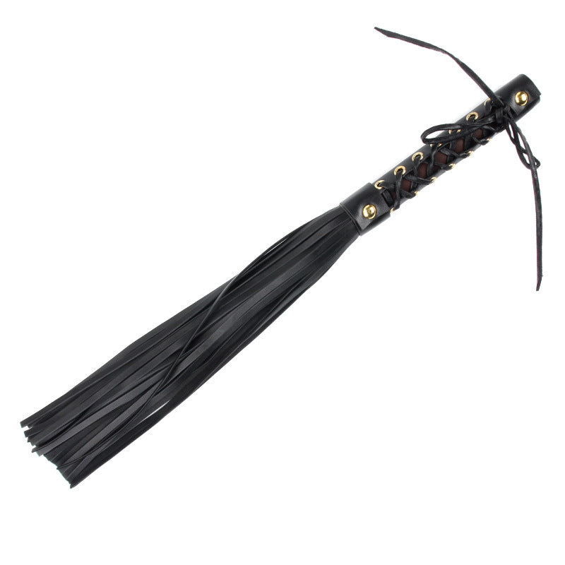 Confined Black Faux Leather Lace up Flogger