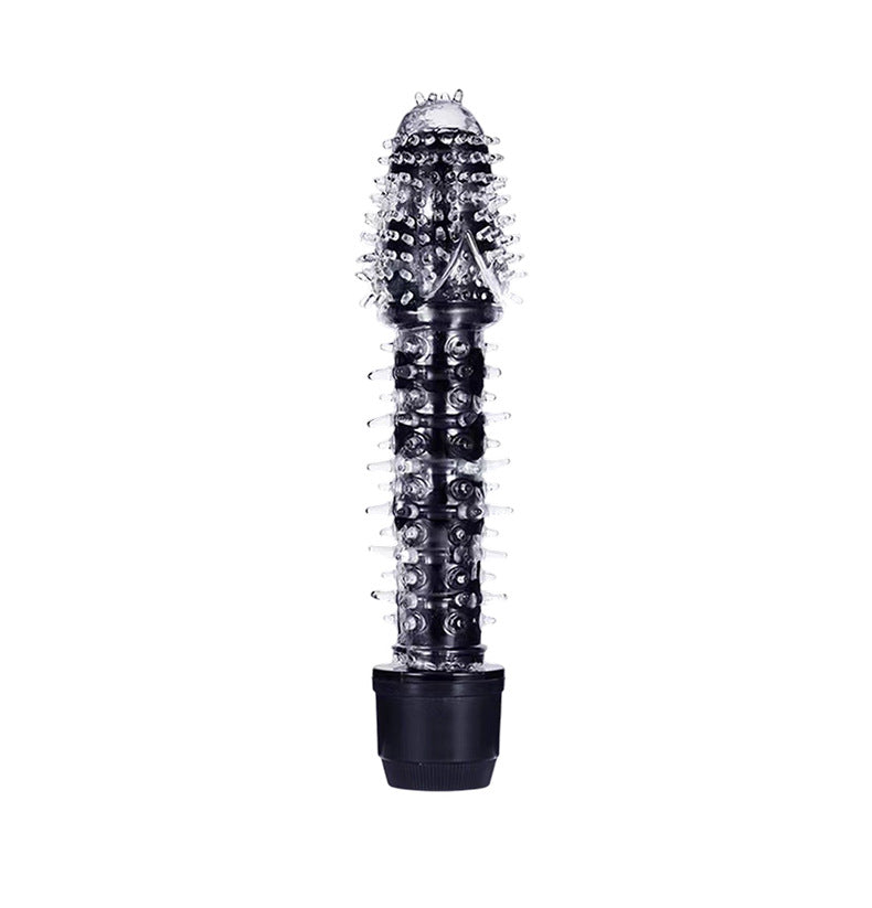 Ribbed Textured Silicone Dildo Vibrator with Vibration Modes - Battery