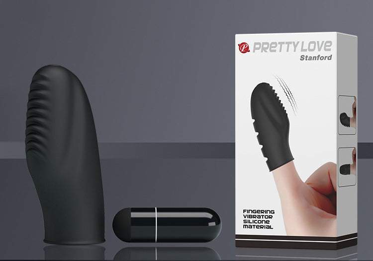 Couples Black Silicone Finger Vibrator