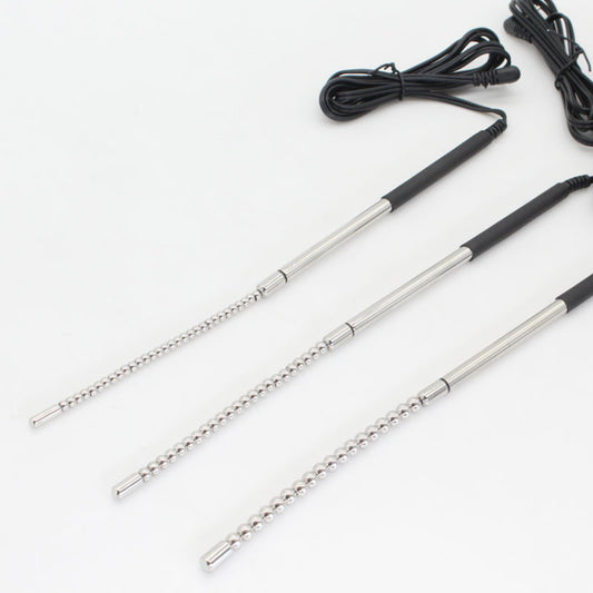 Electric Shock Stainless Steel Ribbed Urethral Dilator