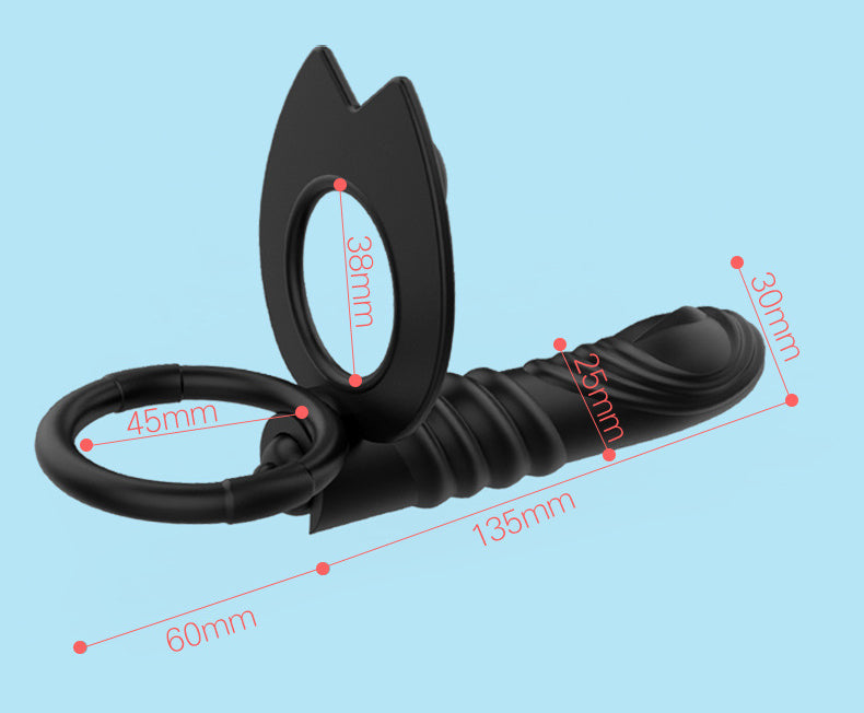 Dual Penetration Anal Vibrator and Cock Ring