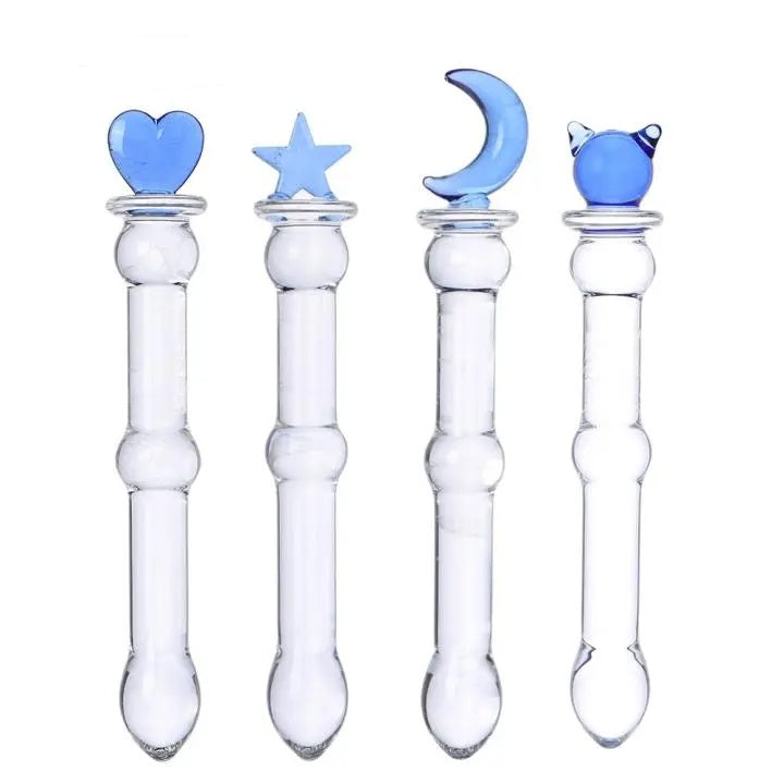 Beaded Sensual Glass 7 Inch Dildo