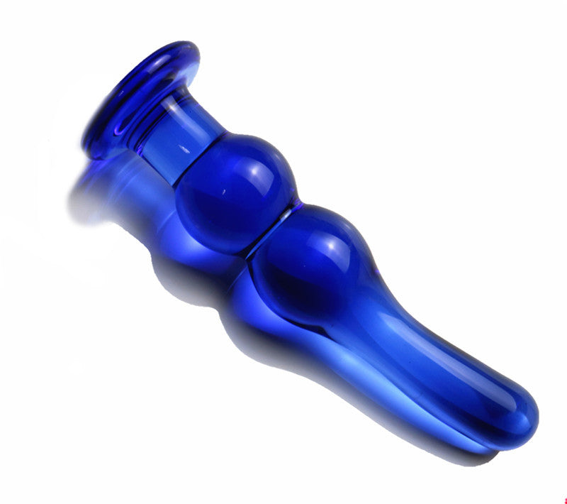 Glass Blue Bobble Dildo