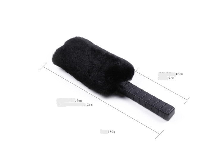 Double Sided Fluffy Bondage Paddle with a Faux Leather Base
