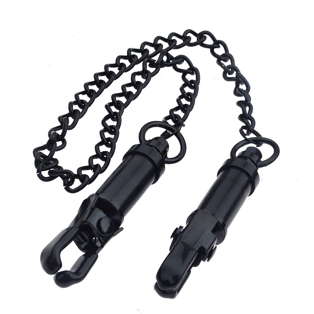 Black Chain Screw Tightening Nipple Clamps