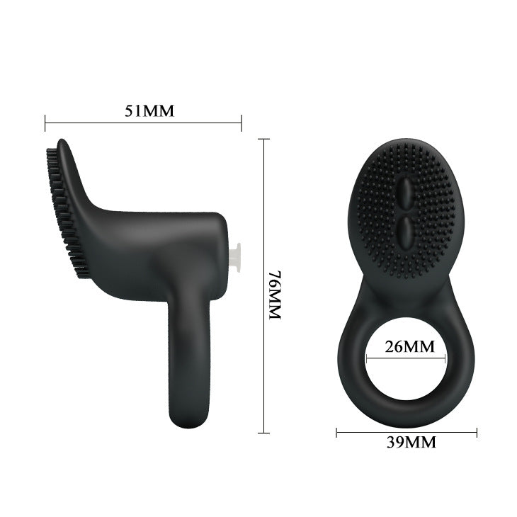 Double Duty Dual Stimulation Vibrating Cock Ring