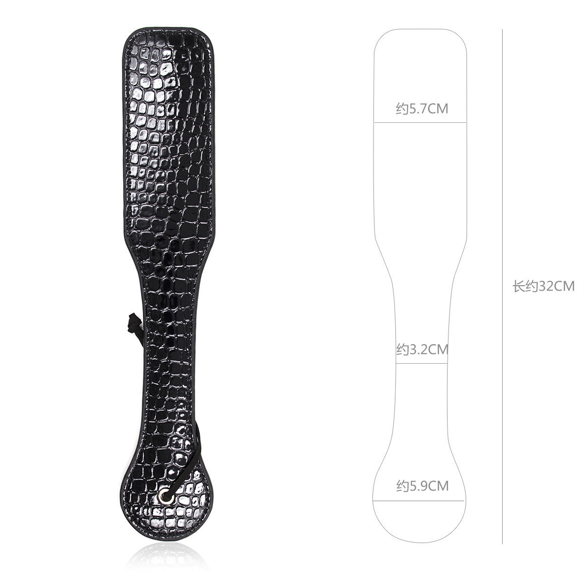 Faux Snakeskin Studded Spanking Paddle