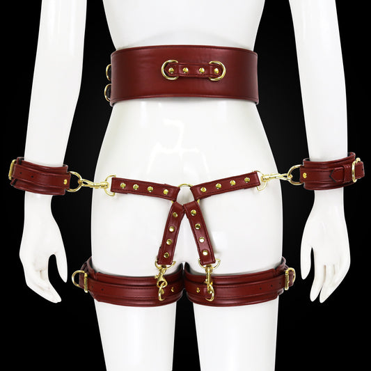 Faux Leather Waist to Thigh Handcuff Restraint
