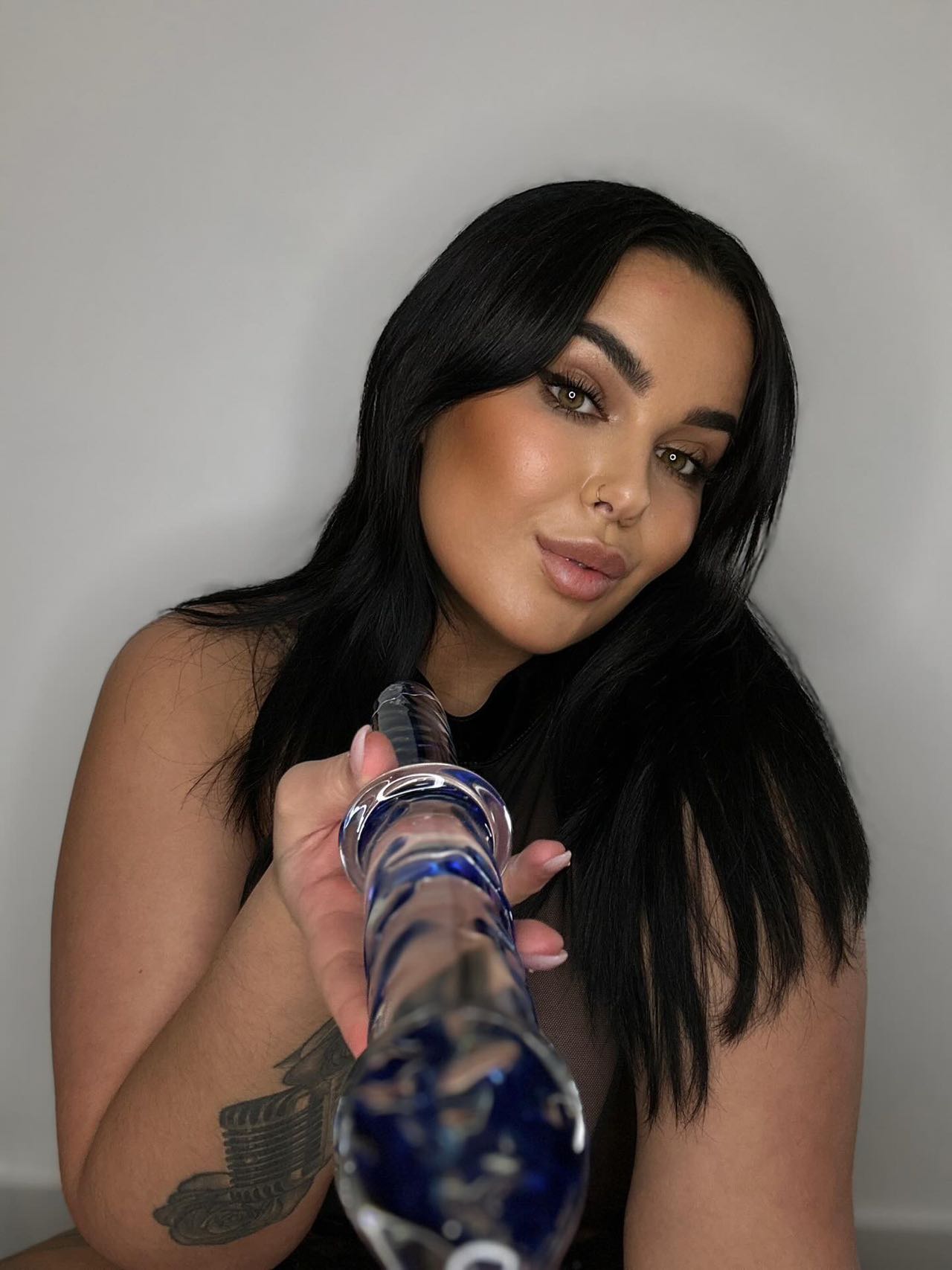 Realistic Textured Large Glass Dildo Sex Toy