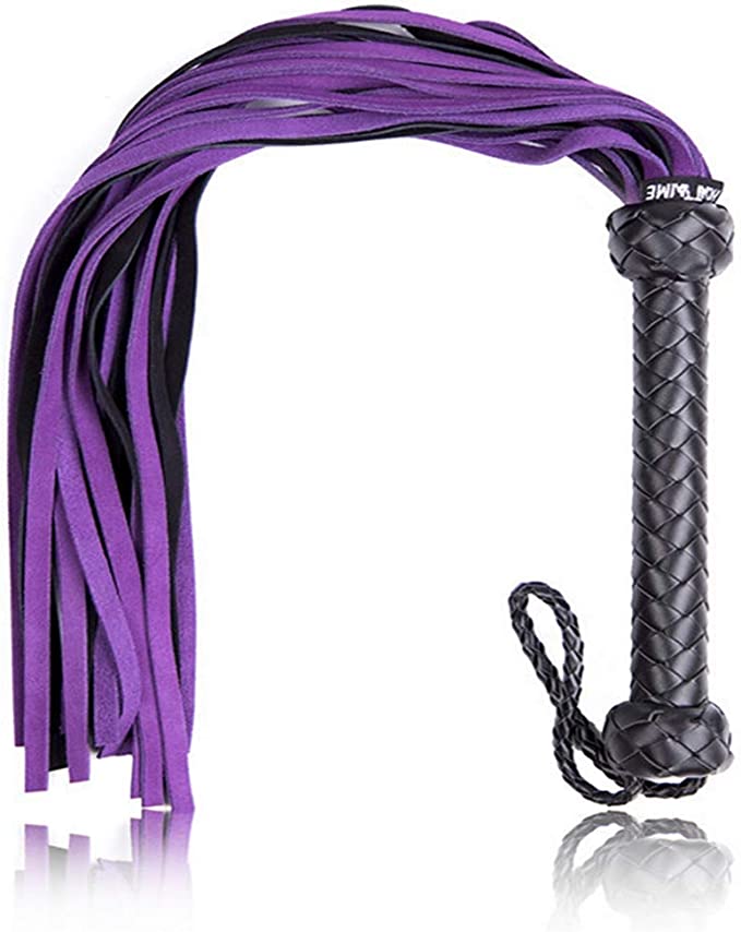 Faux Leather Fronded Flogger Purple
