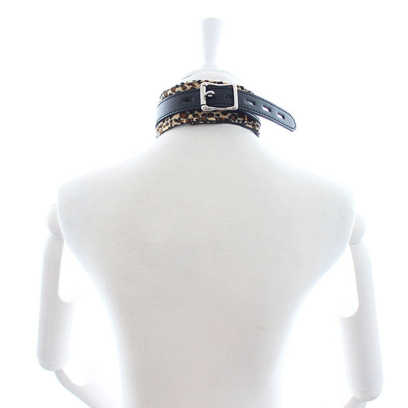 Leopard Print Bondage Collar and Lead