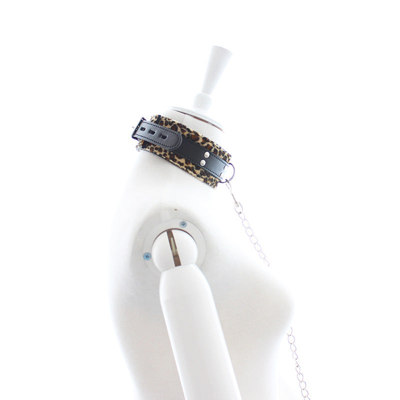 Leopard Print Bondage Collar and Lead