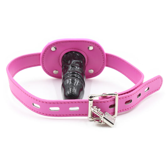 Internal Dildo Mouth Gag Pink