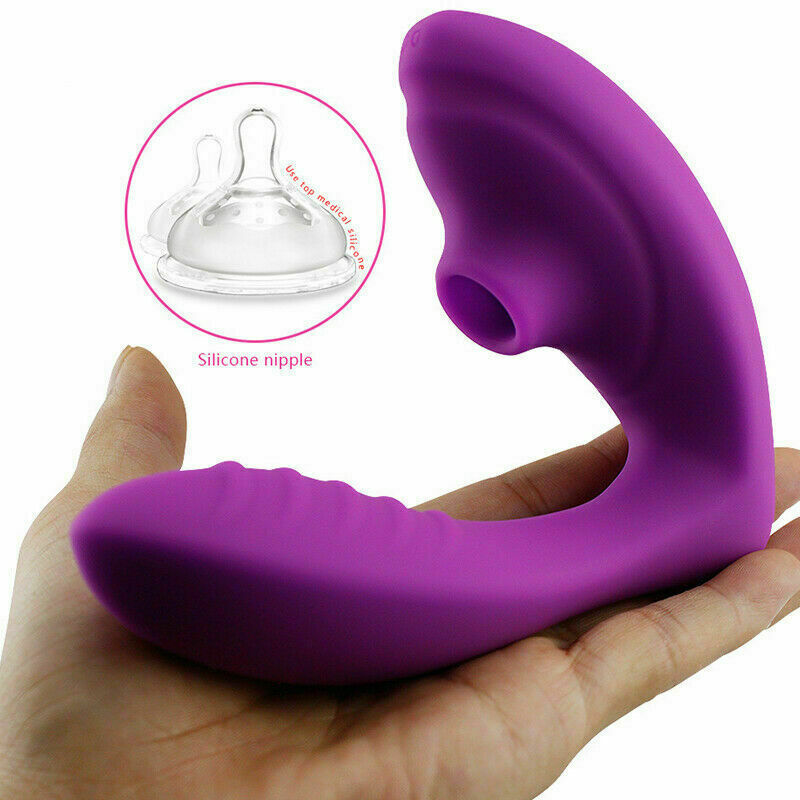 G-Spot and Clitoral Sucker Dual Vibrator Stimulator for Women - Purple