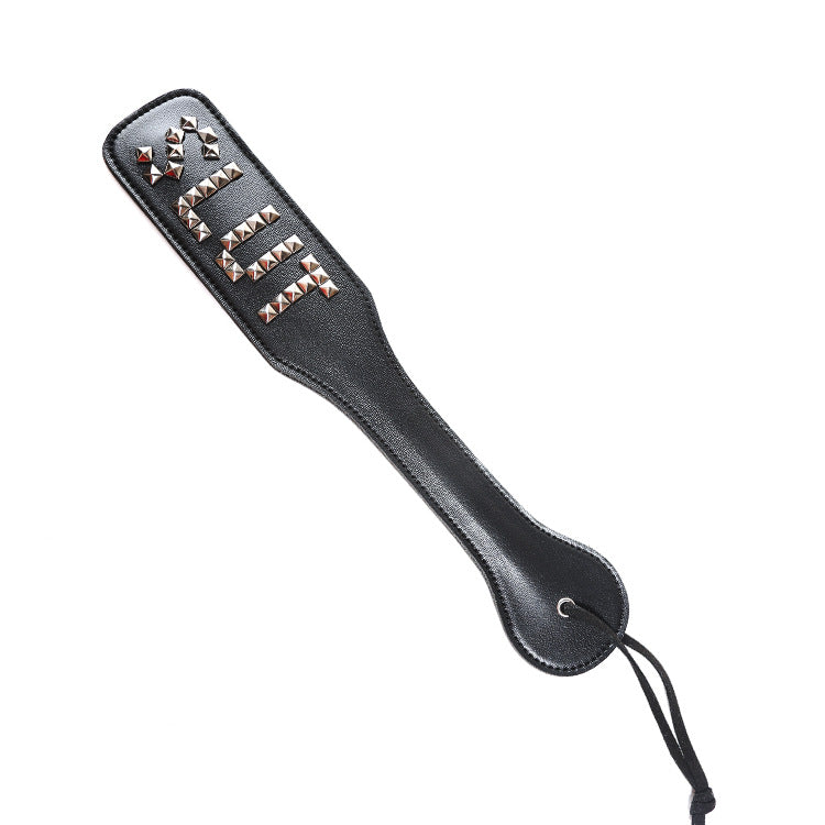 Patent Leather Spanking Paddle with 'SLUT' Motif