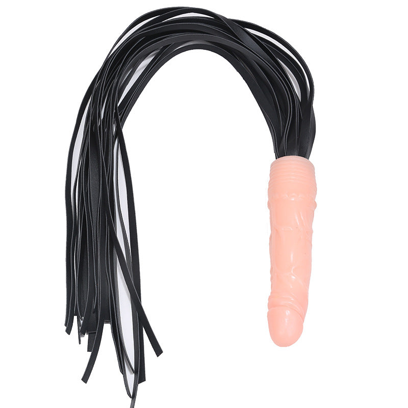 Silicone Dildo with Faux Leather Tail Whip
