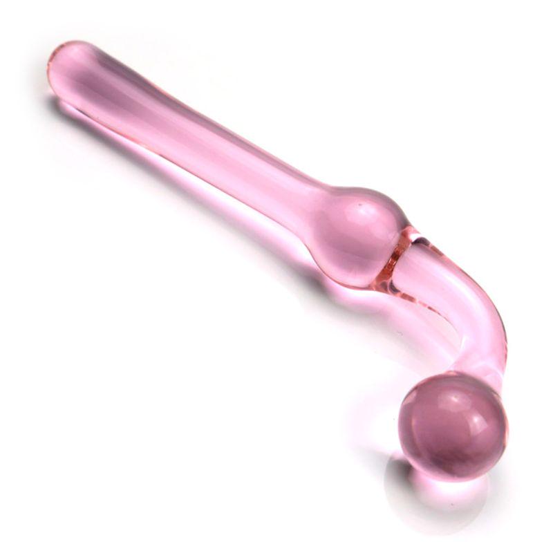 Curved Glass Double Ended Couples Pink Dildo Sex Toy