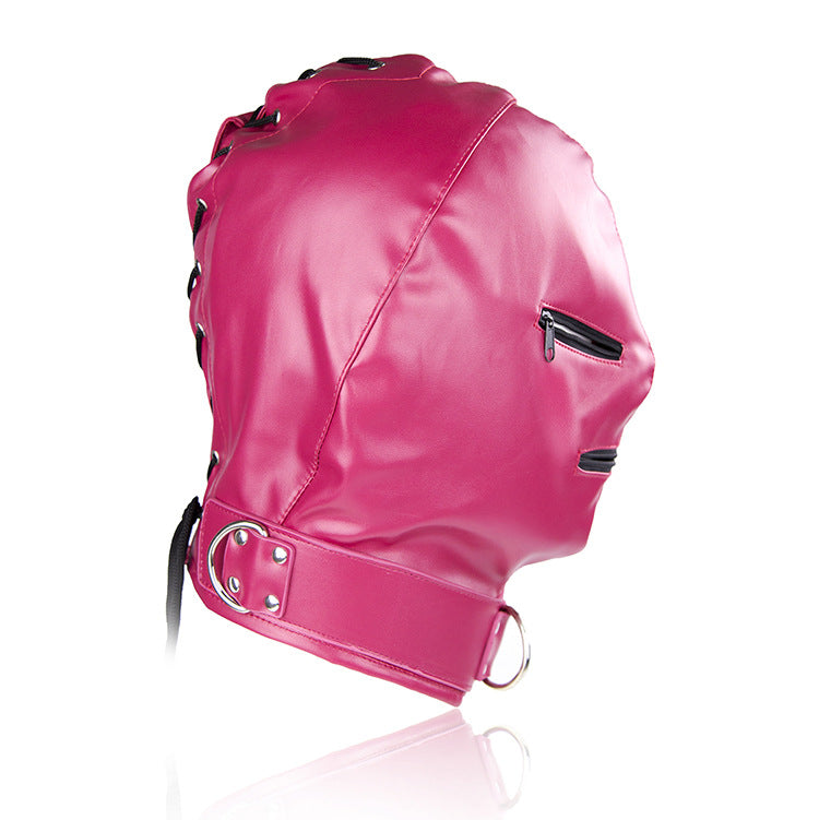 Faux Leather Three Zip Fetish Mask