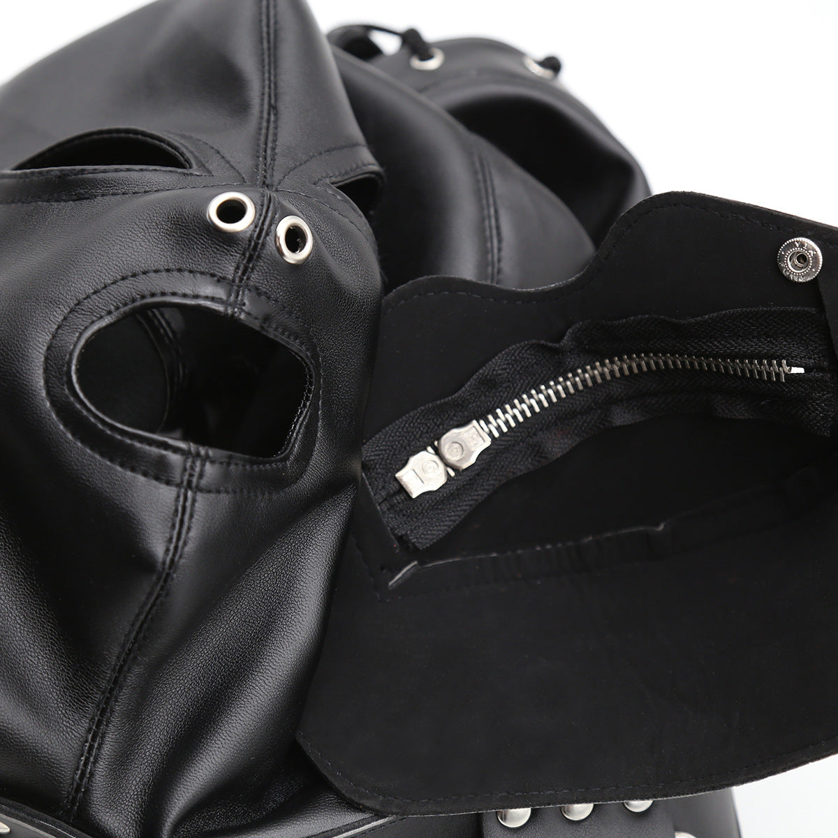 Cosplay Black Fetish Eye Zip Mask