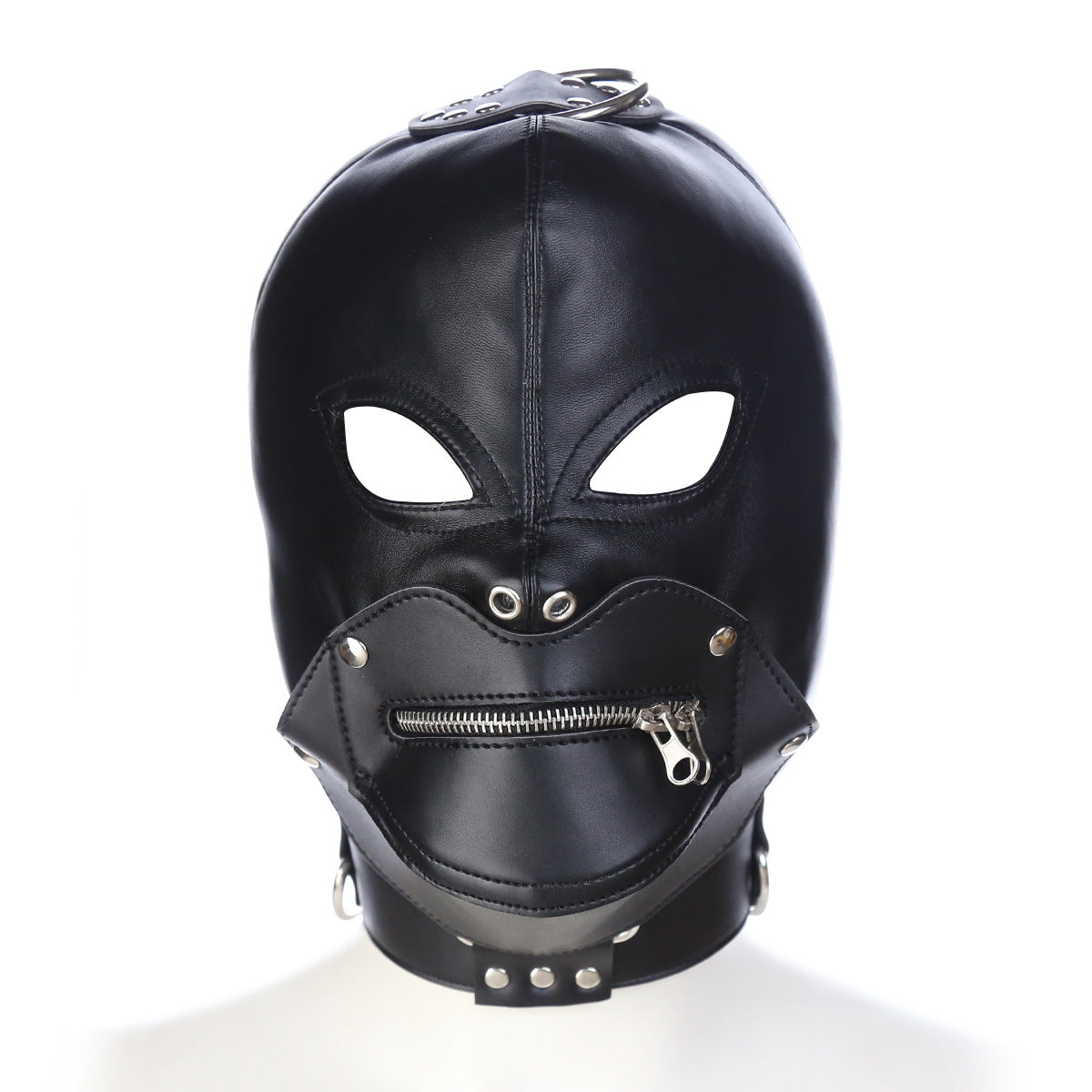 Cosplay Black Fetish Eye Zip Mask