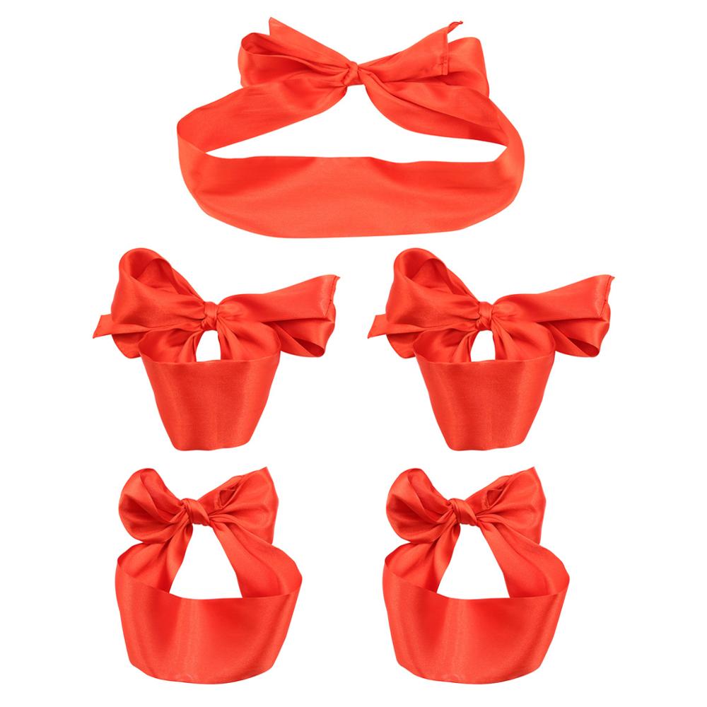 Red Satin Hand and Ankle Cuffs Kit