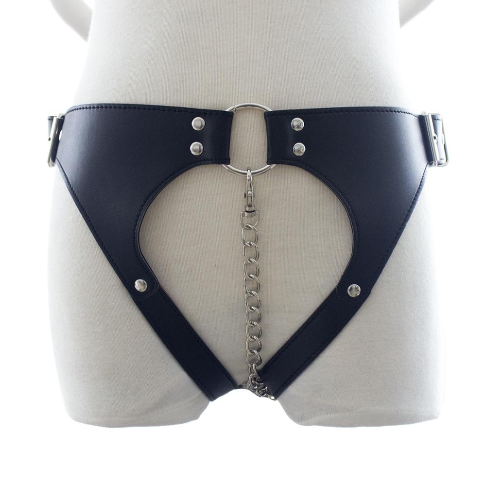 Crotchless Leather Panties