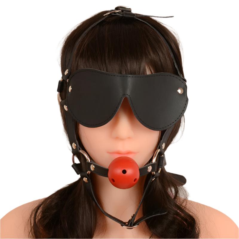 VF Leather Ball Gag Chin Harness