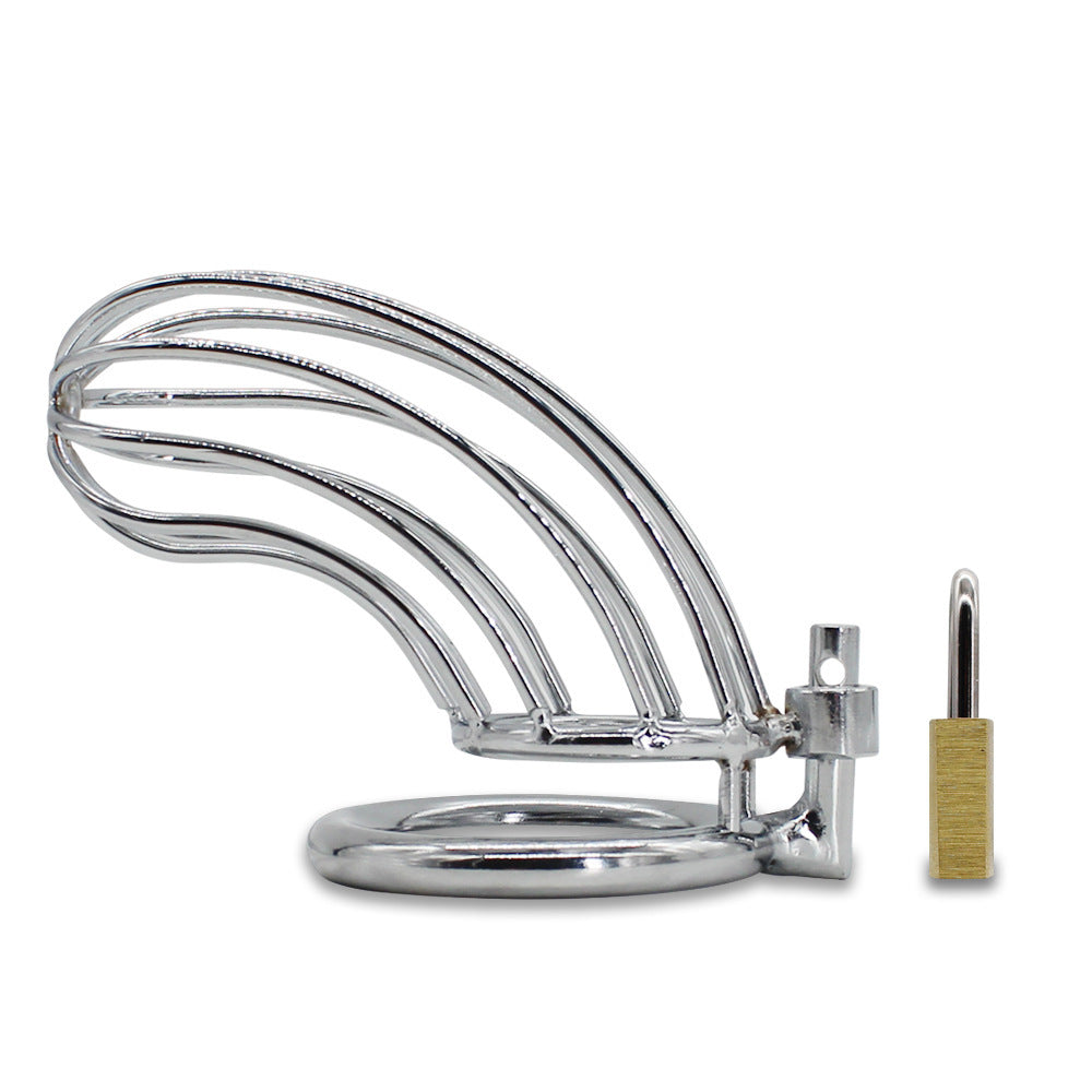 Large Stainless Steel Multi Ring Cock Cage with Lock