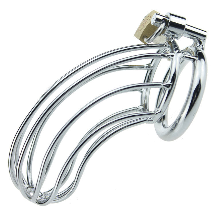 Large Stainless Steel Multi Ring Cock Cage with Lock