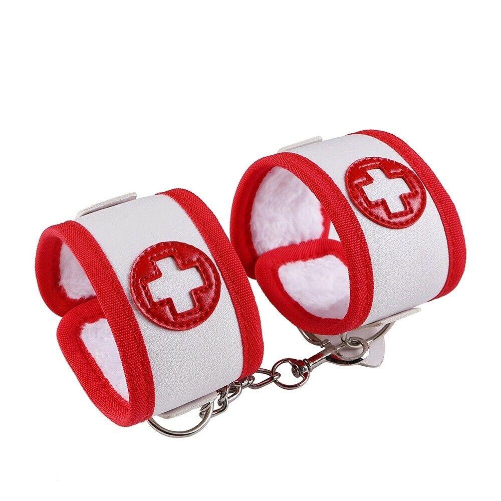 Naughty Nurse Red and White 10 Piece Bondage Kit
