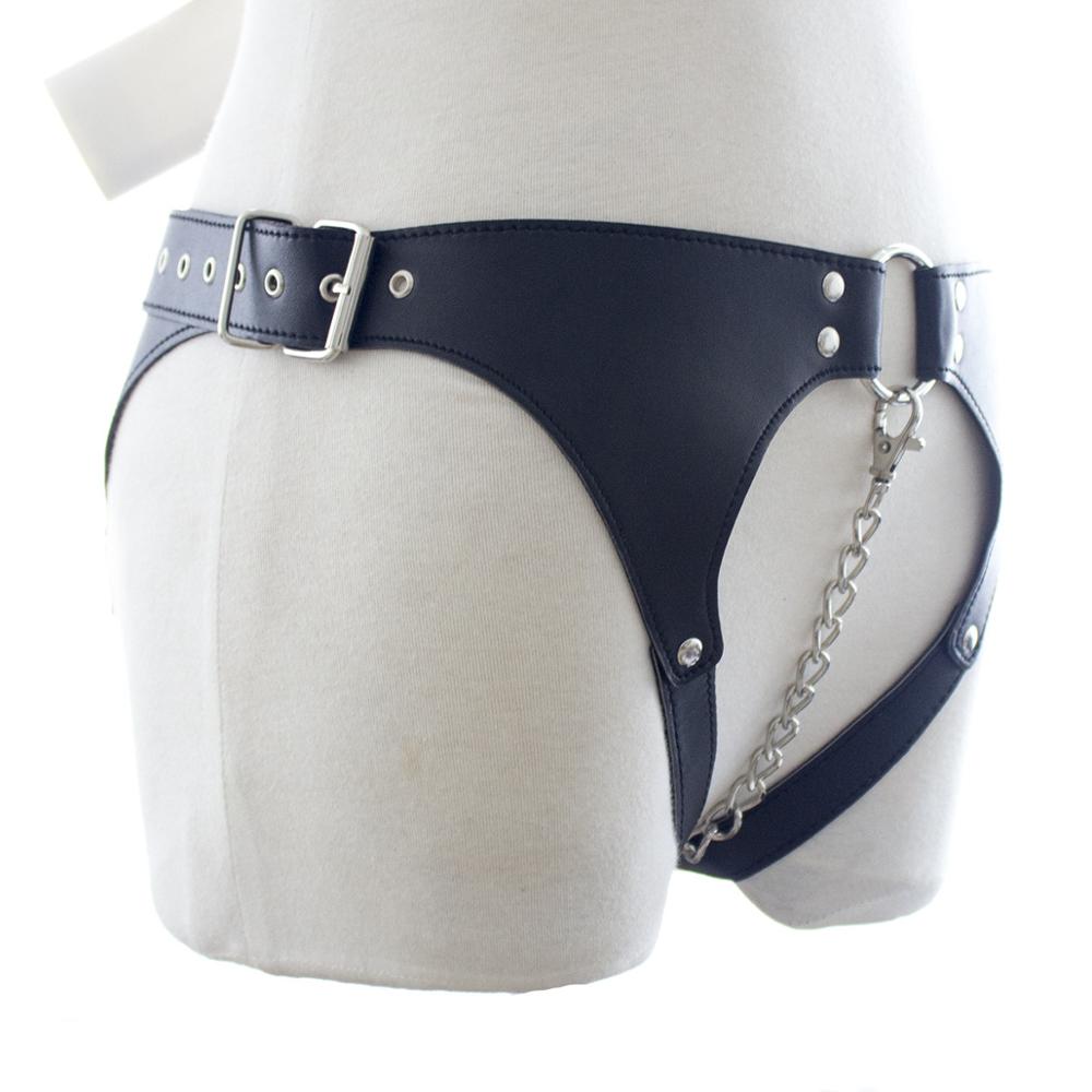 Crotchless Leather Panties