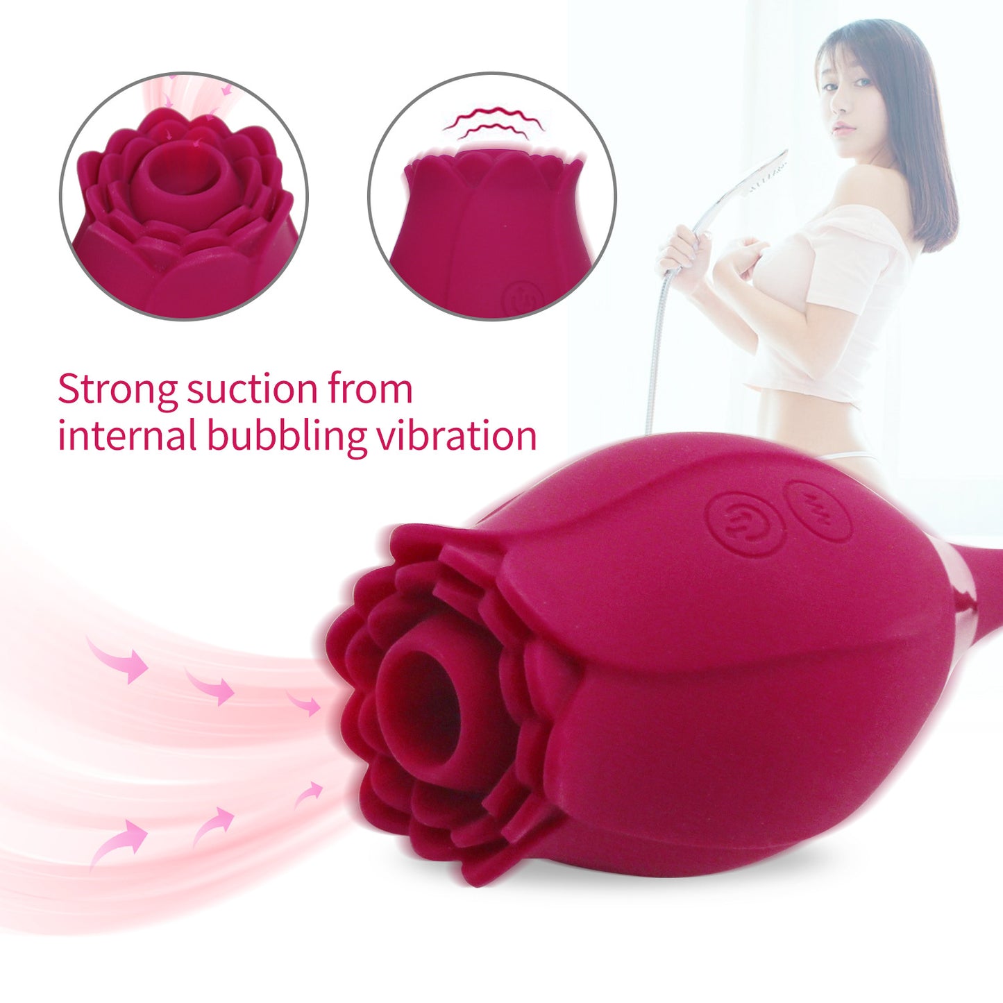 Rose Clitoral Suction Stimulator with G-Spot Vibrator