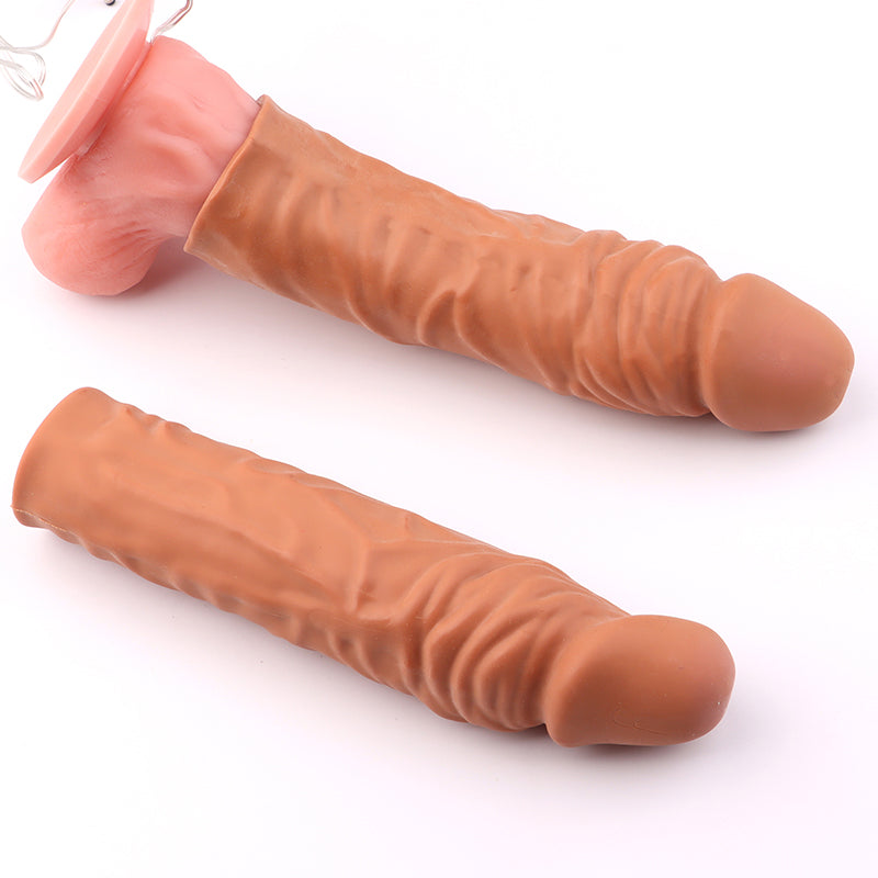 Nude Extra Inch Silicone Penis Extender (2 Pack)