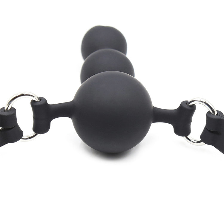 Silicone Gag with Three Pop Dildo