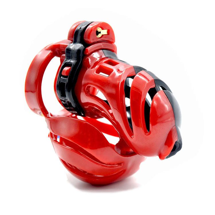 E-Stim Electric Shock Plastic Chastity Cage Red