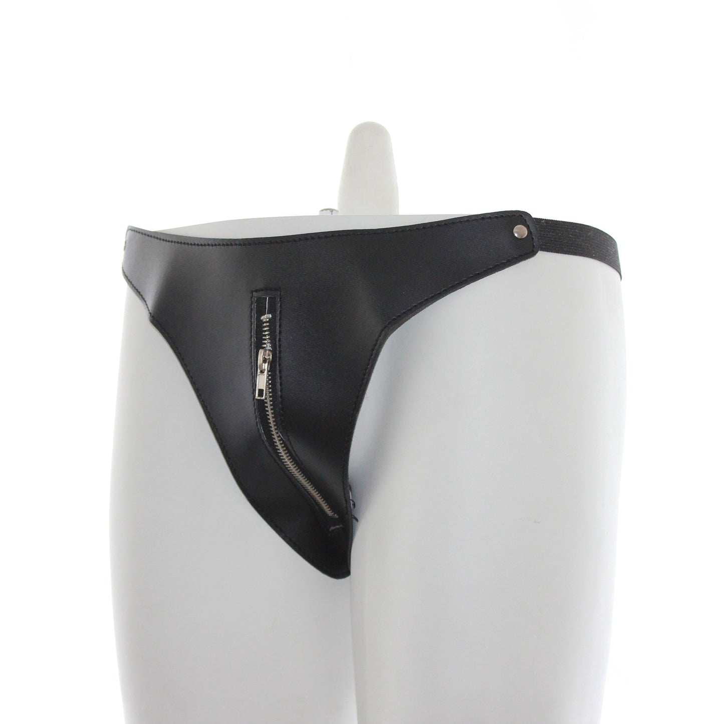 PU Leather Zipper Panties