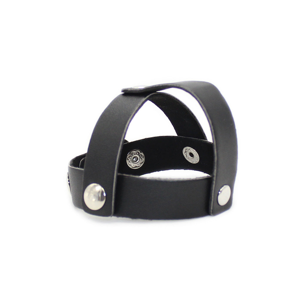 Faux Leather Cock and Scrotum Ring