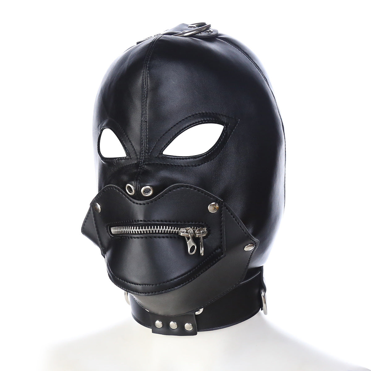 Cosplay Black Fetish Eye Zip Mask