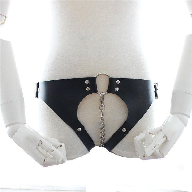 Crotchless Leather Panties