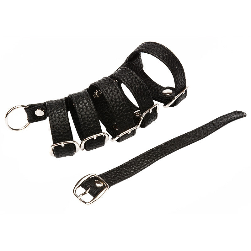 Leather Multi Belt Chastity Cage