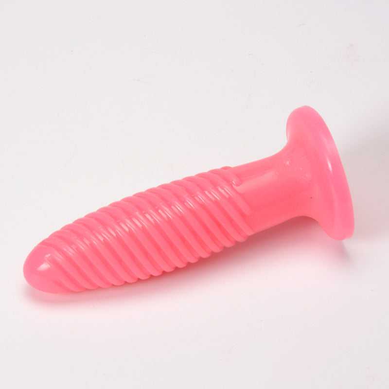 Beginners Nylon Strap on with Ribbed Butt Plug Dildo