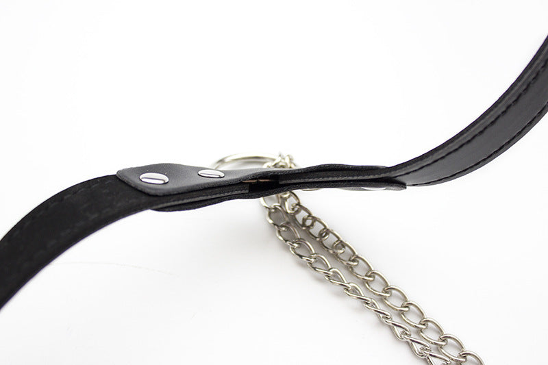 Teasing Chain PU Leather Thong